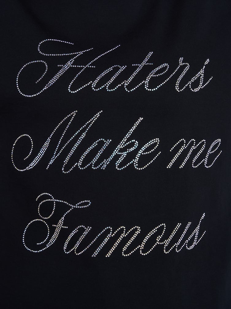 Футболка оверсайз с надписью стразами