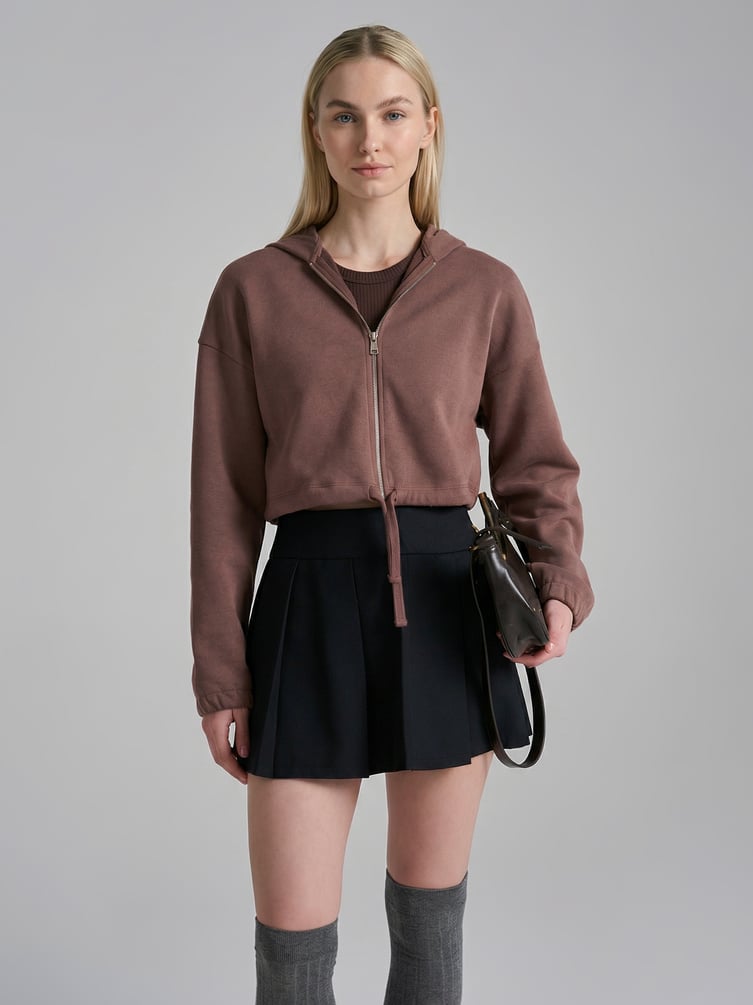 Зип худи укороченная на молнии