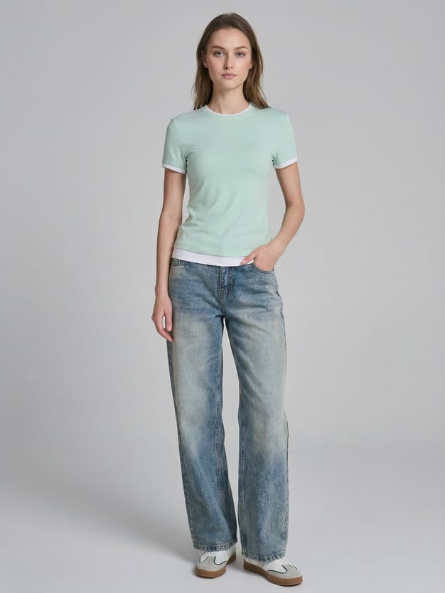 Футболка двойная приталенная