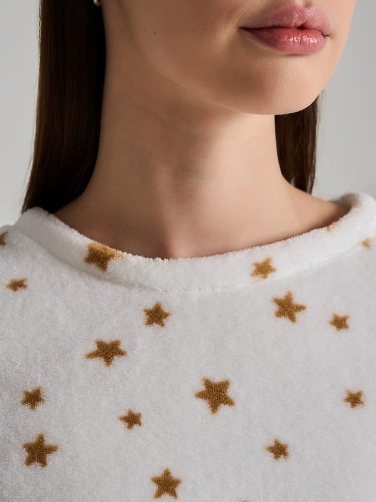 Плюшевая пижама со звездочками