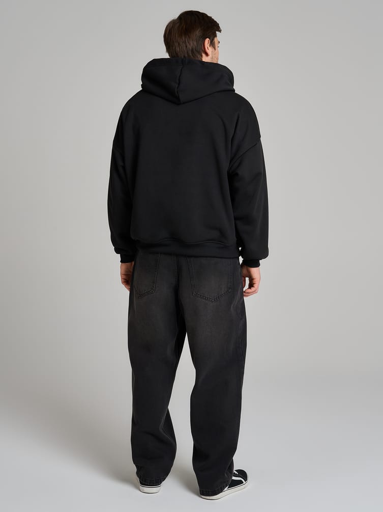 Зип худи оверсайз с флисовой подкладкой