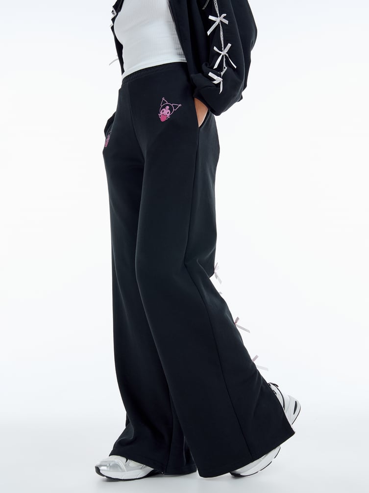 Брюки с принтом Kuromi и разрезами