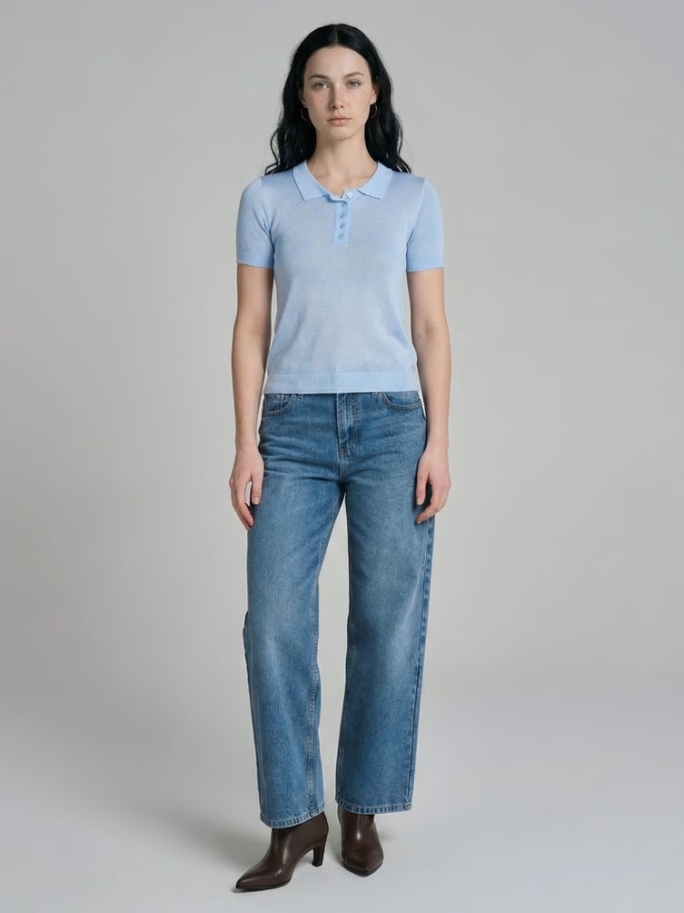 Джемпер трикотажный с коротким рукавом