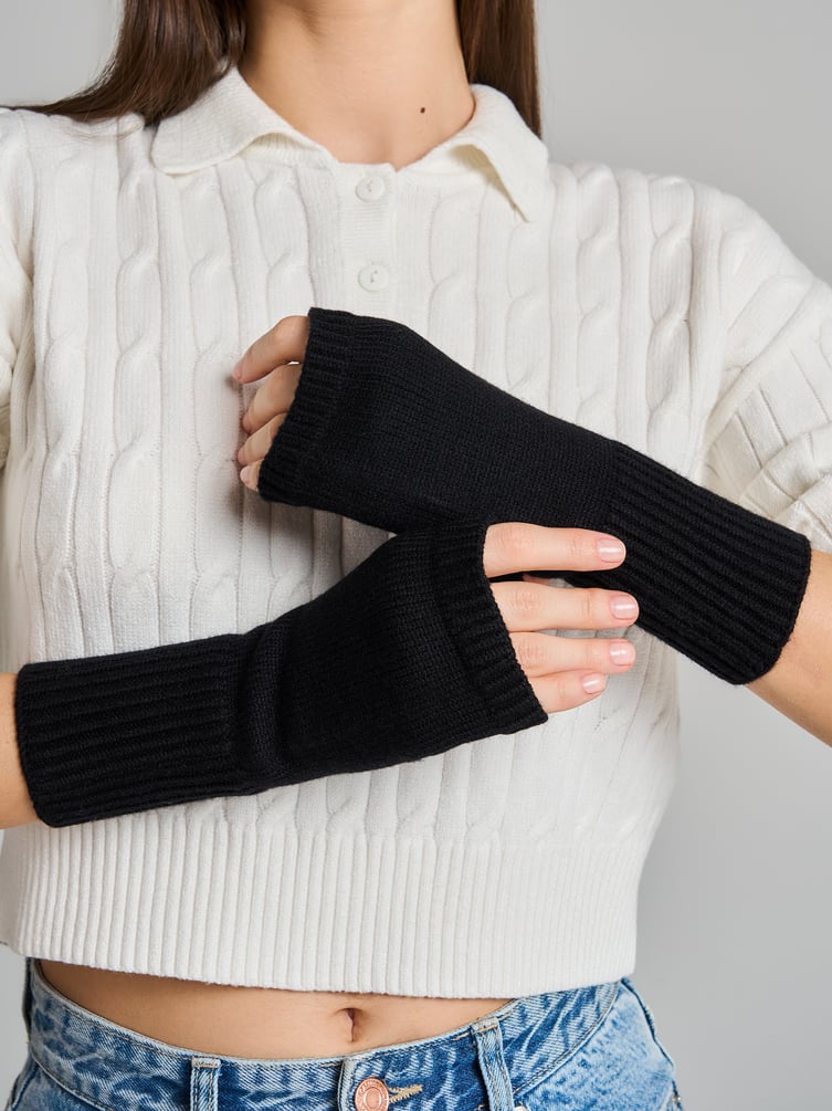 Перчатки с разрезам митенки