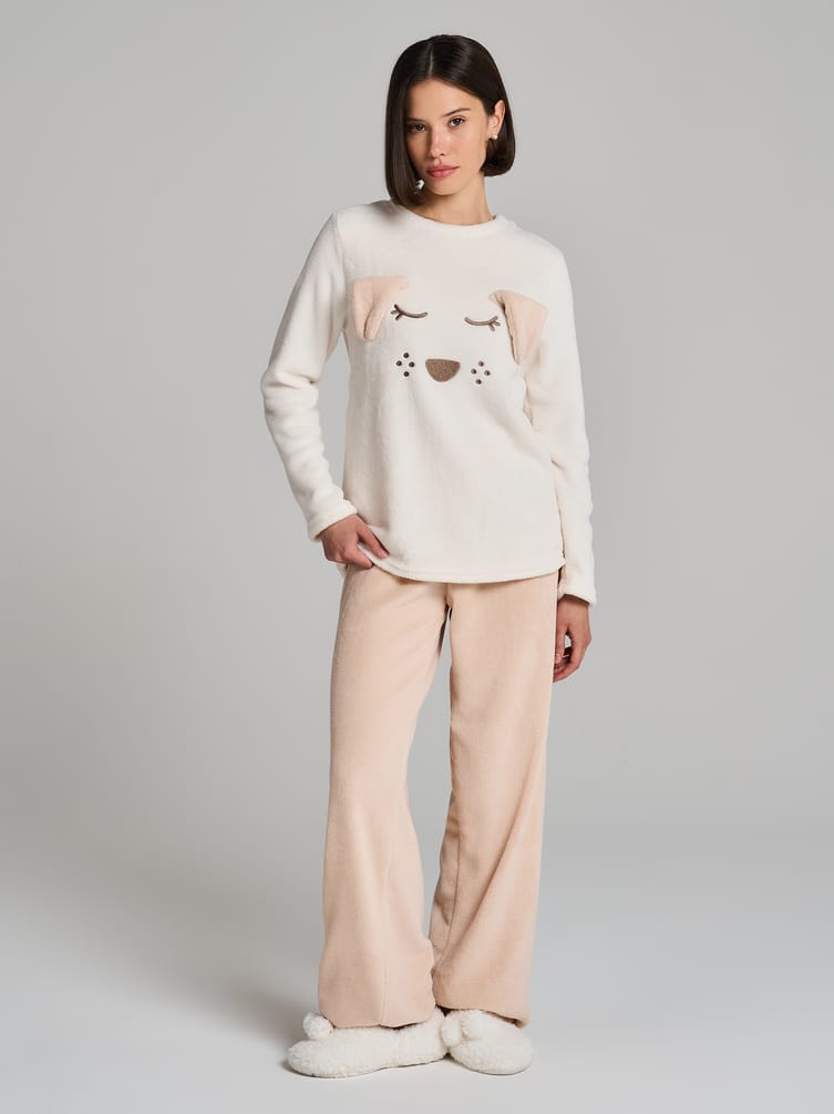 Плюшевая пижама собачка со штанами