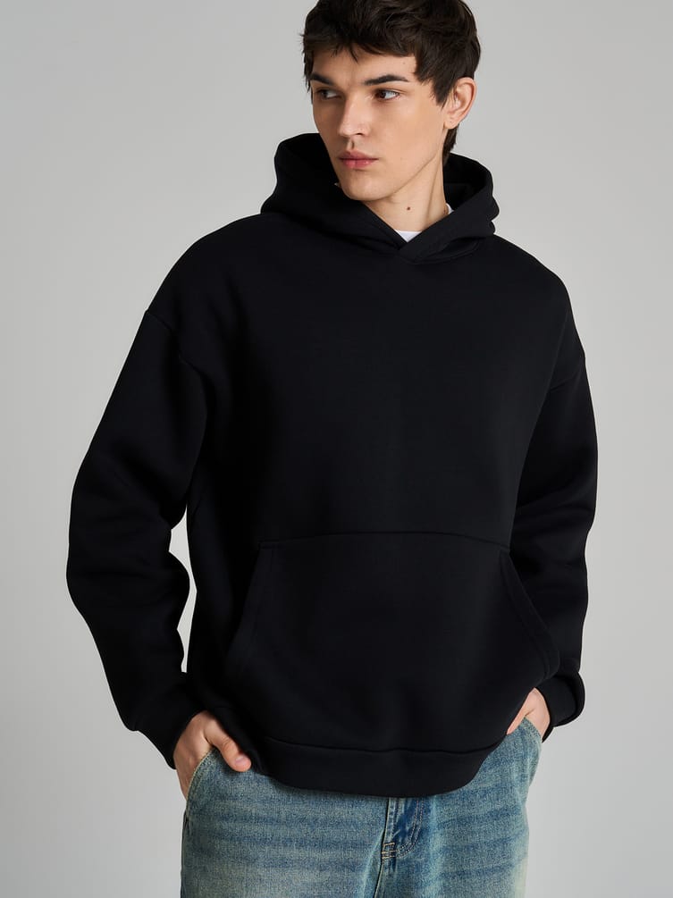 Худи оверсайз с капюшоном тёплое с начёсом