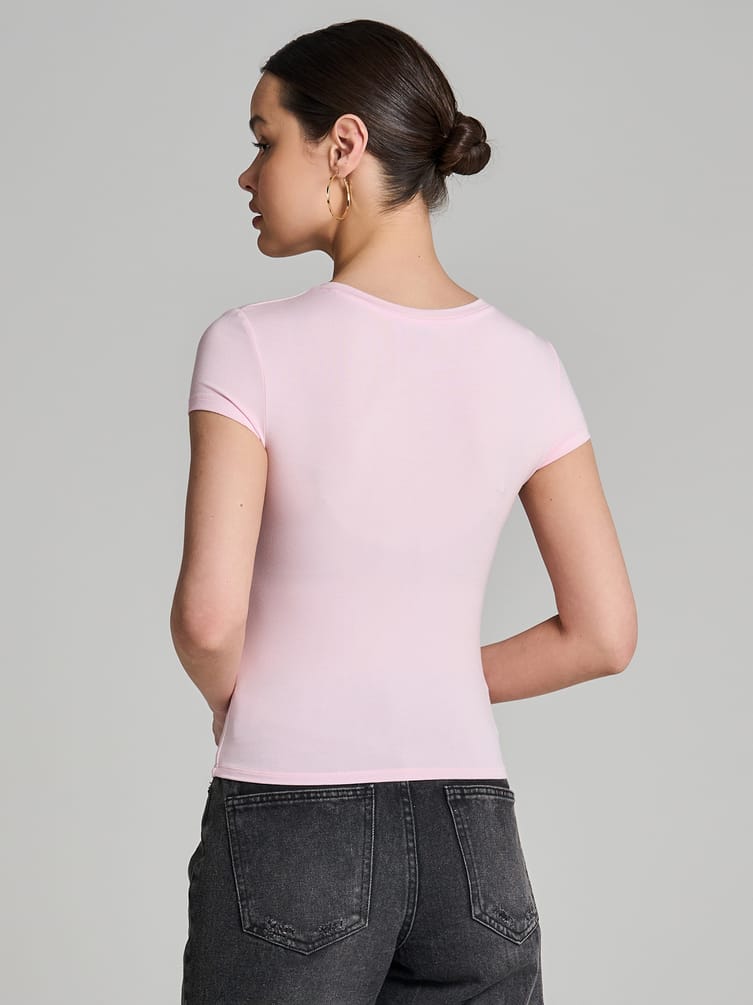 Футболка облегающая с бантом