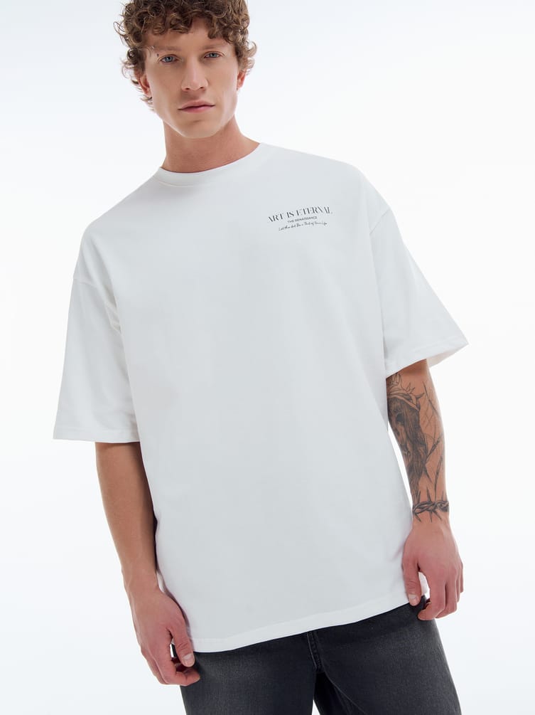 Хлопковая футболка с принтом на спине