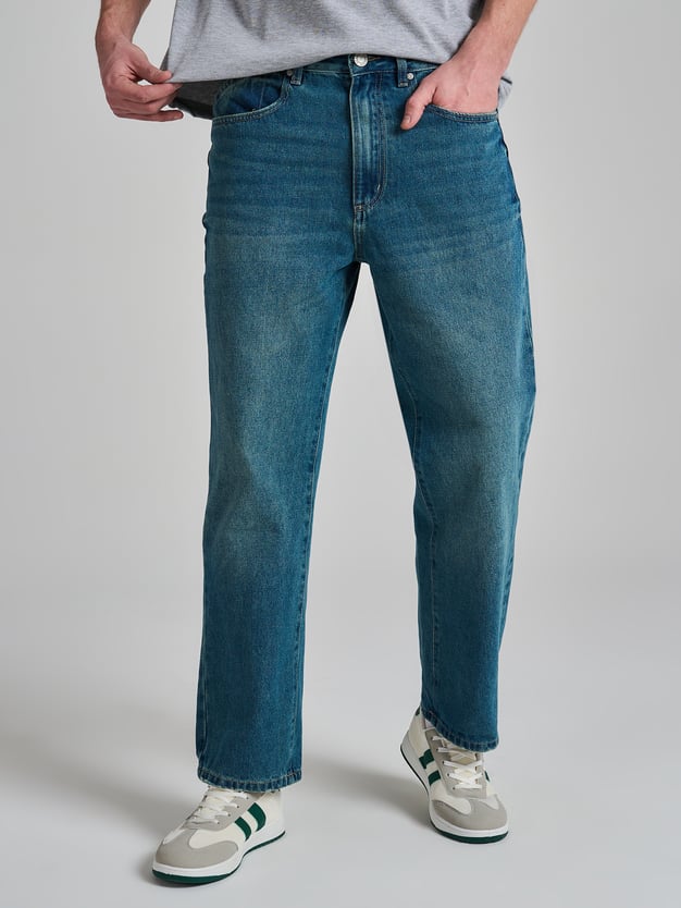 Джинсы багги зауженные