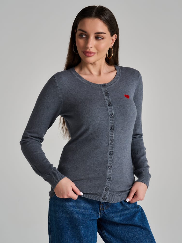 Кардиган на пуговицах с вышивкой