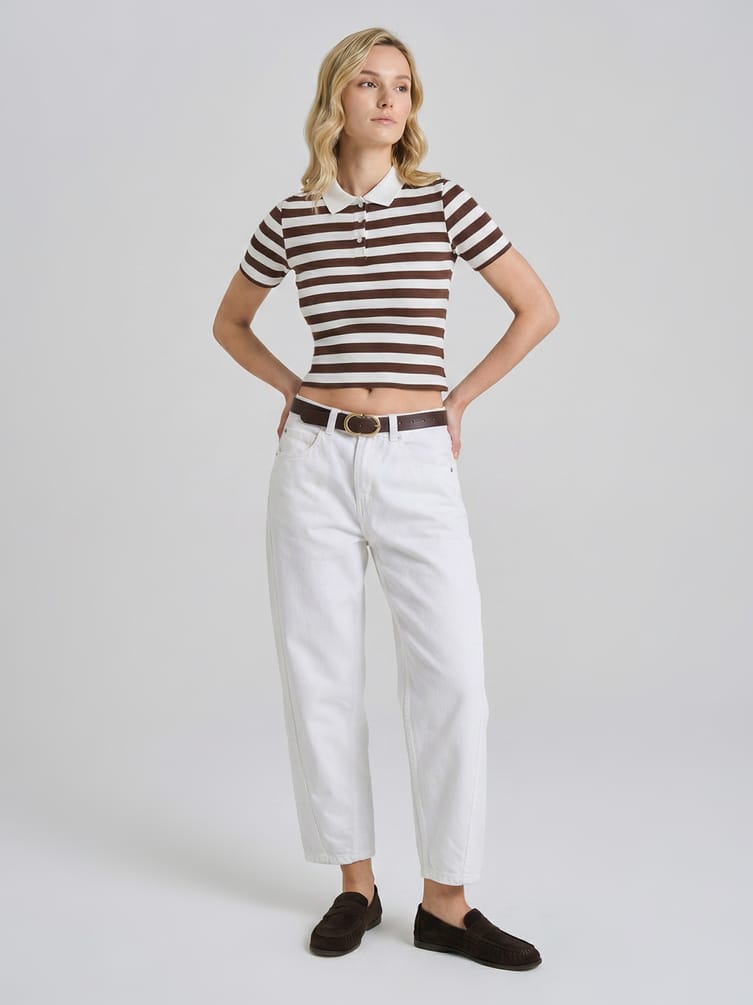 Футболка-поло в полоску