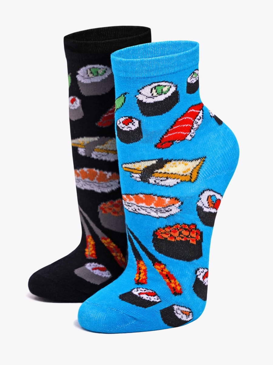 Набор высоких носков с принтом еды - 2 пары