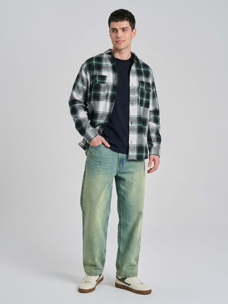 Джинсы широкие багги