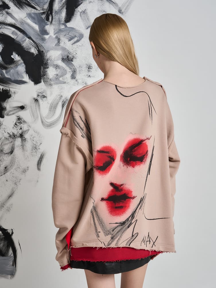 Свитшот оверсайз с принтом Макс Борисов