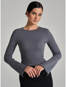 Лонгслив кроп с рукавами клеш