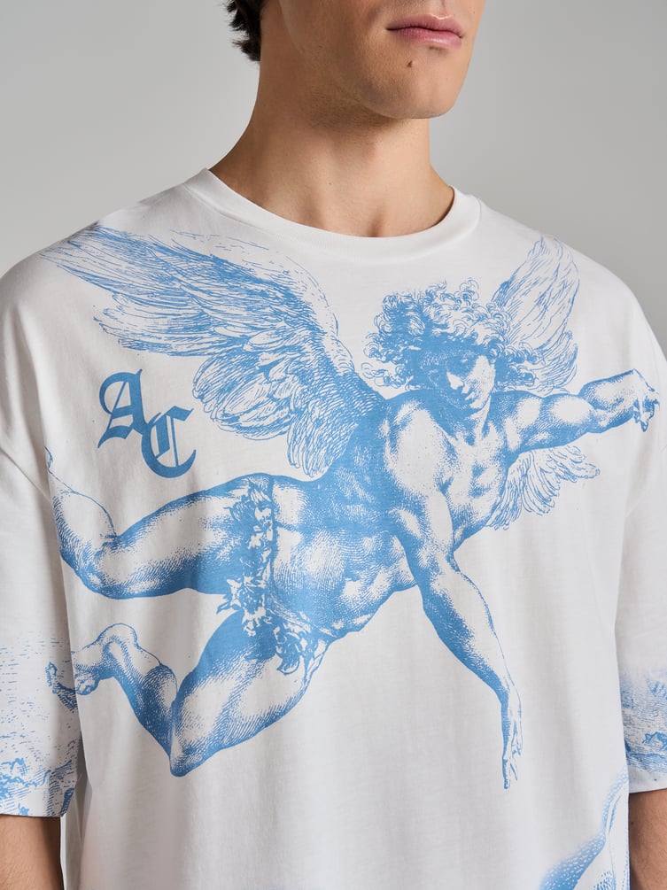 Футболка из хлопка с принтом ангела
