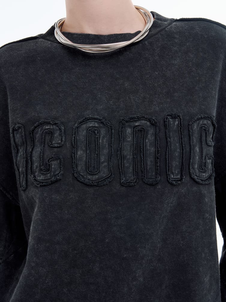 Свитшот с вареным эффектом и надписью