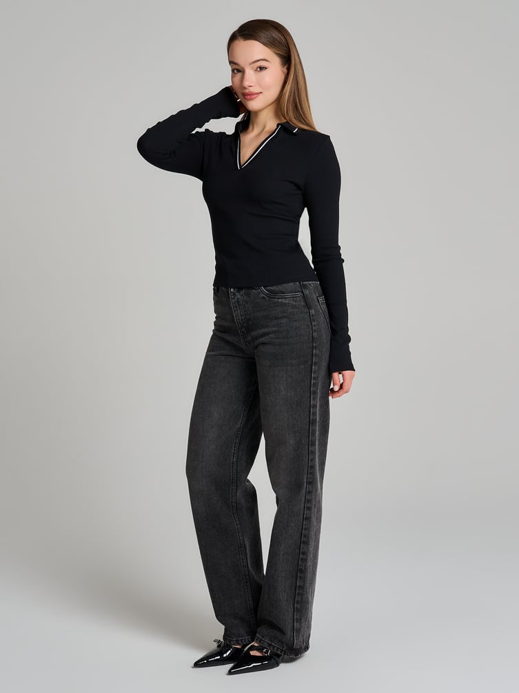 Рубашка-поло с длинным рукавом