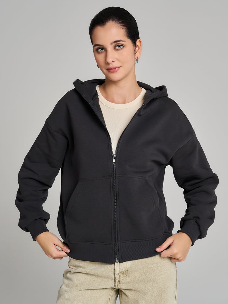 Утепленное зип-худи с опушкой и начесом