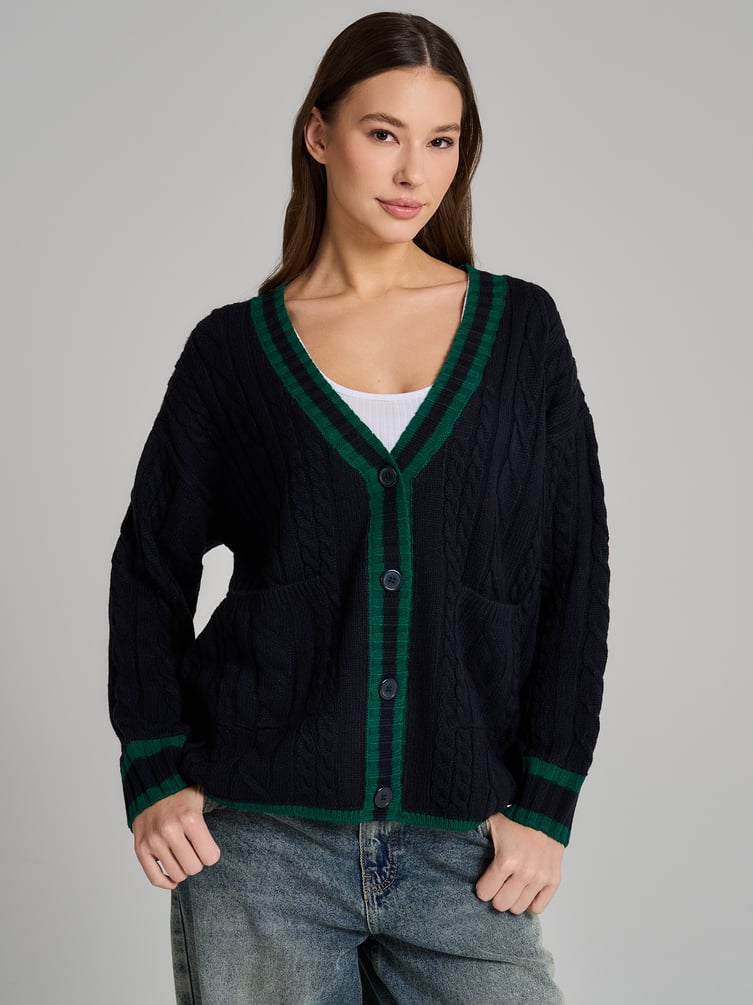 Кардиган вязаный оверсайз на пуговицах