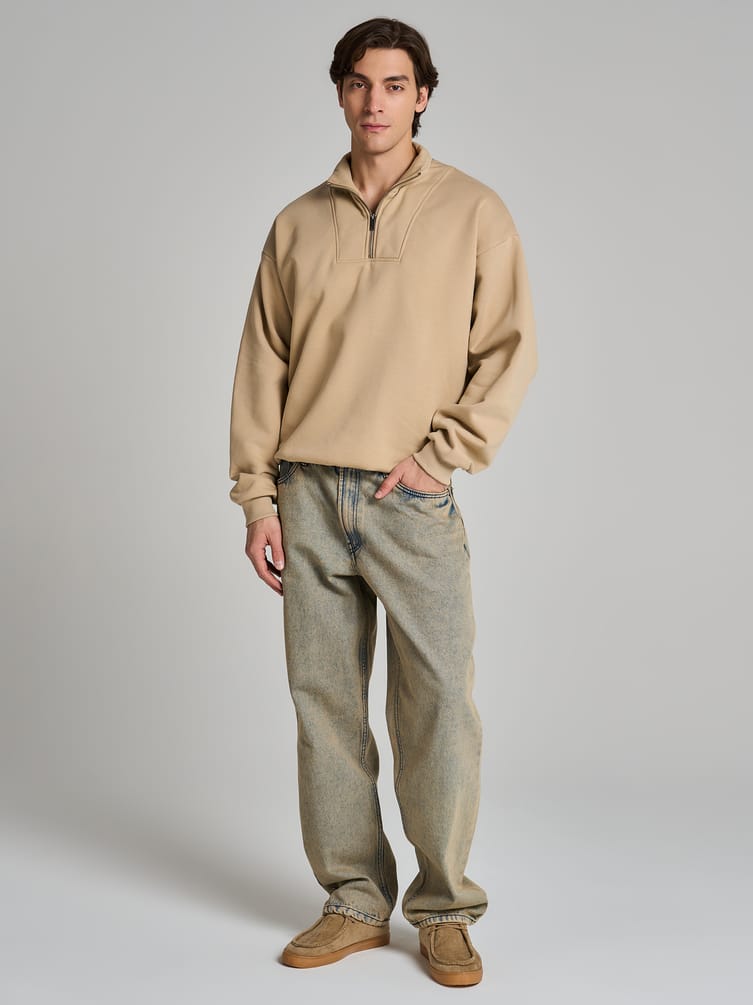 Утепленный свитшот Half zip с начесом