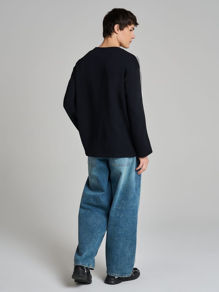 Лонгслив спортивный с лампасами