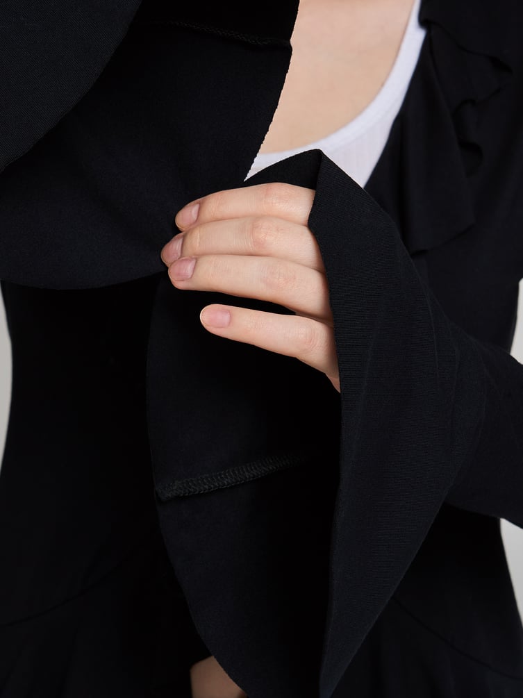 Кардиган на завязках с рюшами