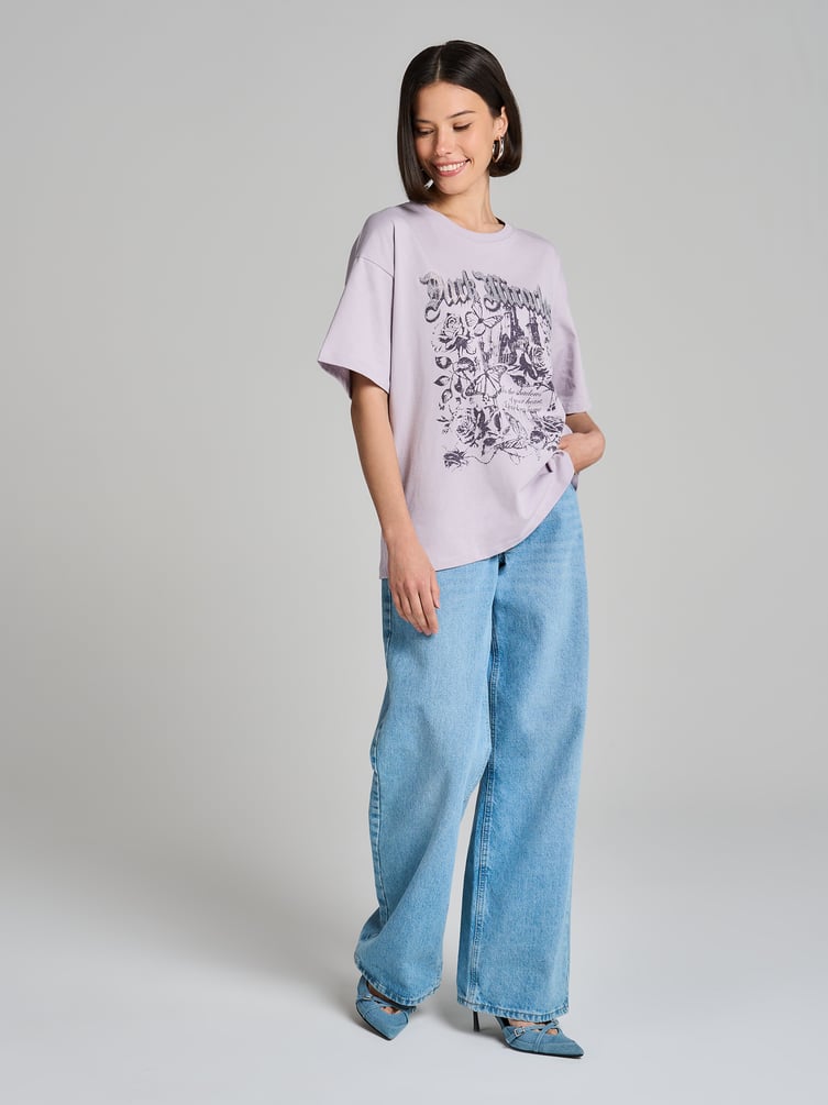 Хлопковая футболка с принтом цветов