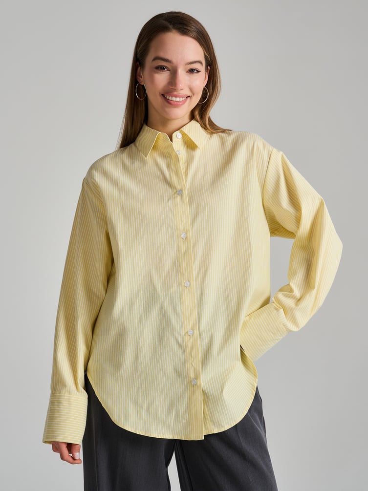 Удлиненная рубашка в полоску