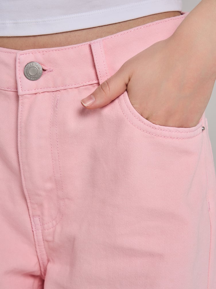 Джинсы широкие с вареным эффектом