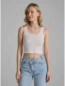 Майка в рубчик с кружевом