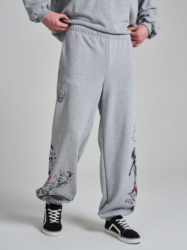 Брюки джоггеры оверсайз с принтом