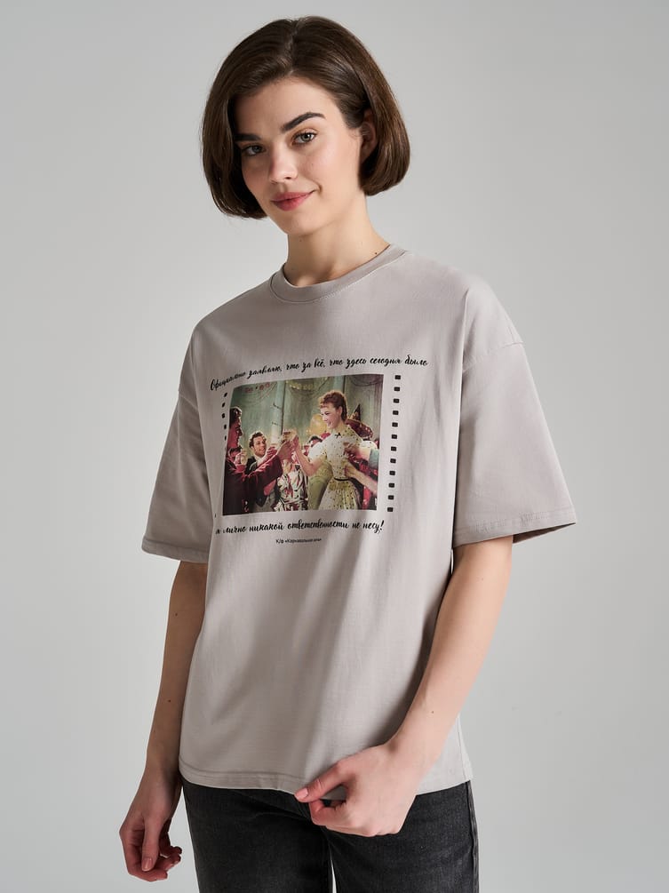 Футболка оверсайз с принтом Мосфильм