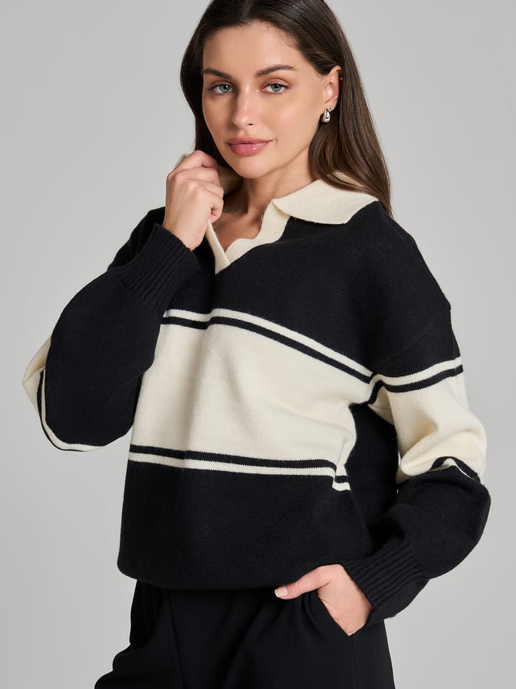 Свитер поло в плоску