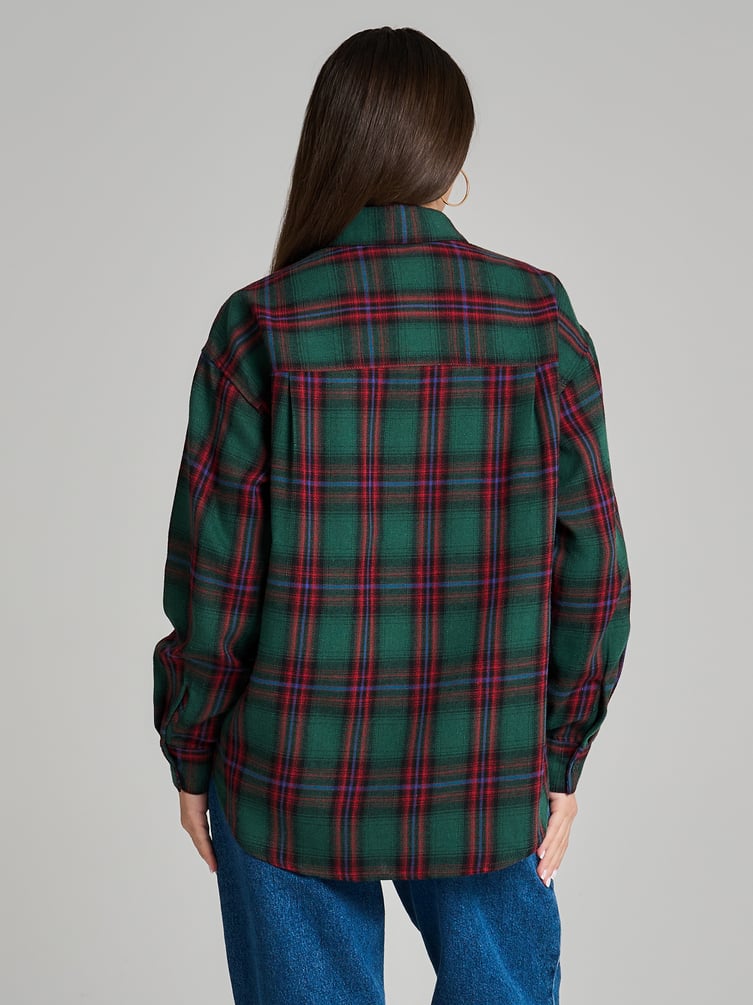 Рубашка осенняя в клетку оверсайз