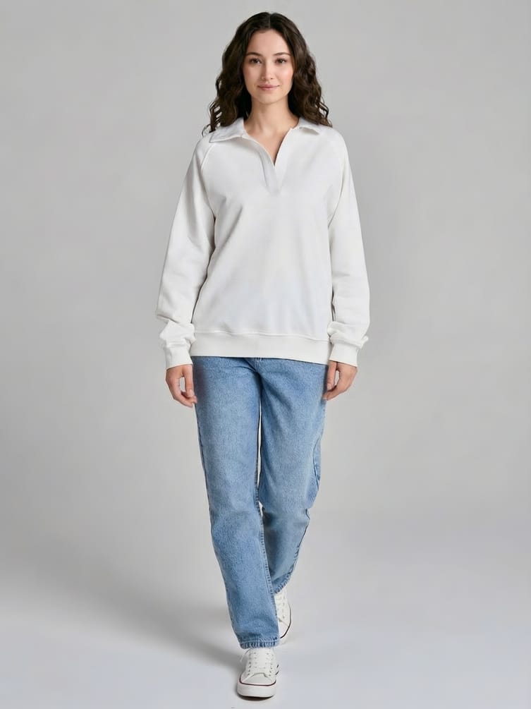 Свитшот-поло без начеса