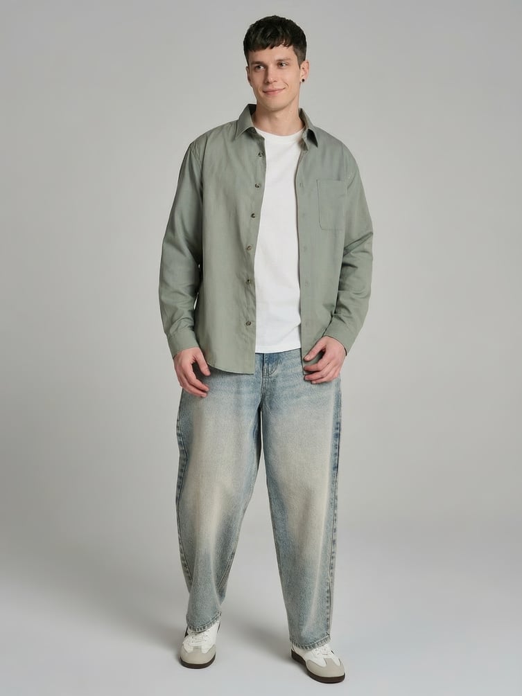 Рубашка повседневная с длинным рукавом