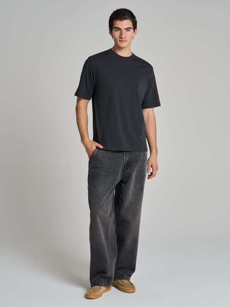 Футболка из хлопка с принтом на спине