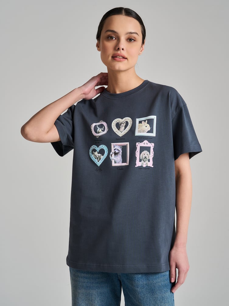 Футболка из хлопка с принтом