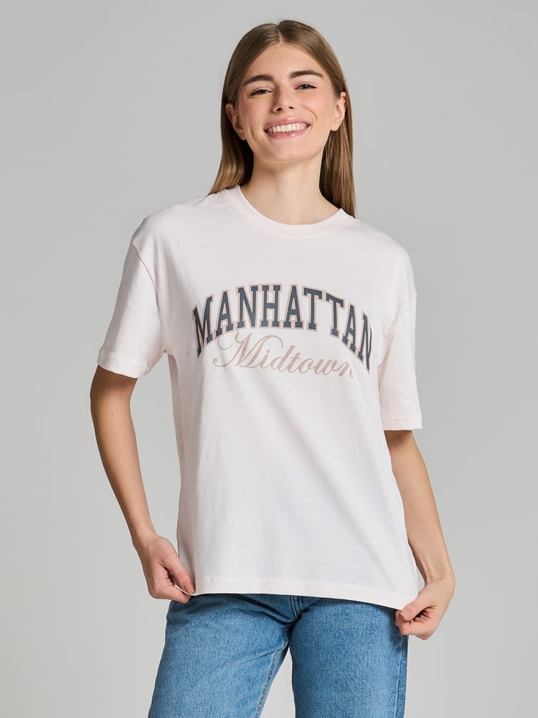 Хлопковая футболка оверсайз с надписью