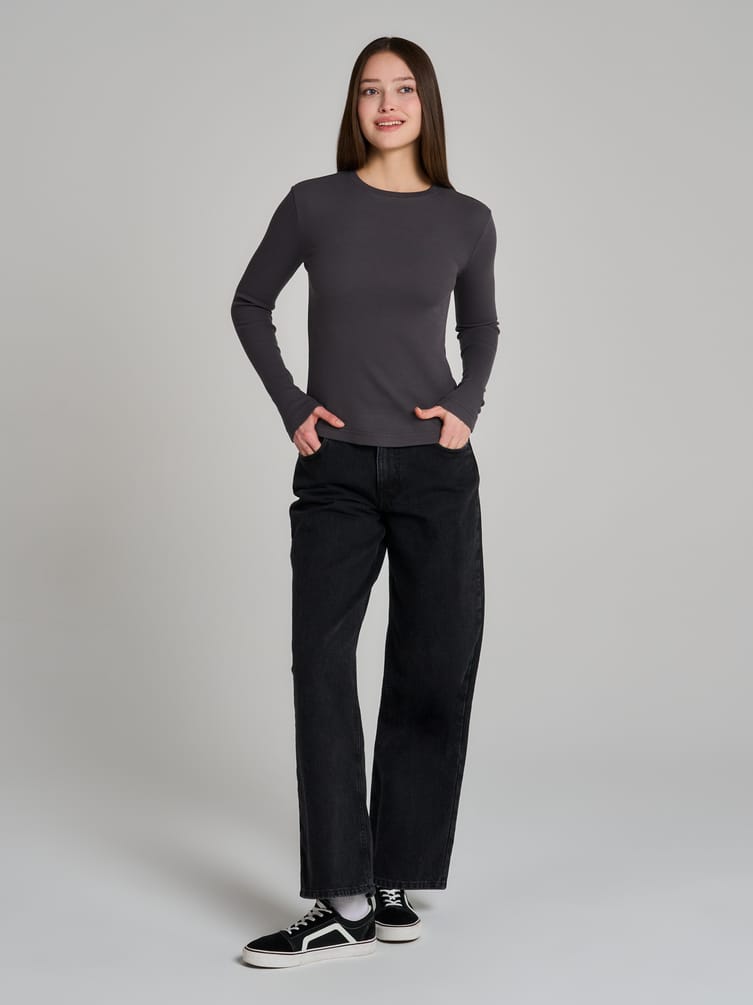 Облегающий лонгслив в рубчик