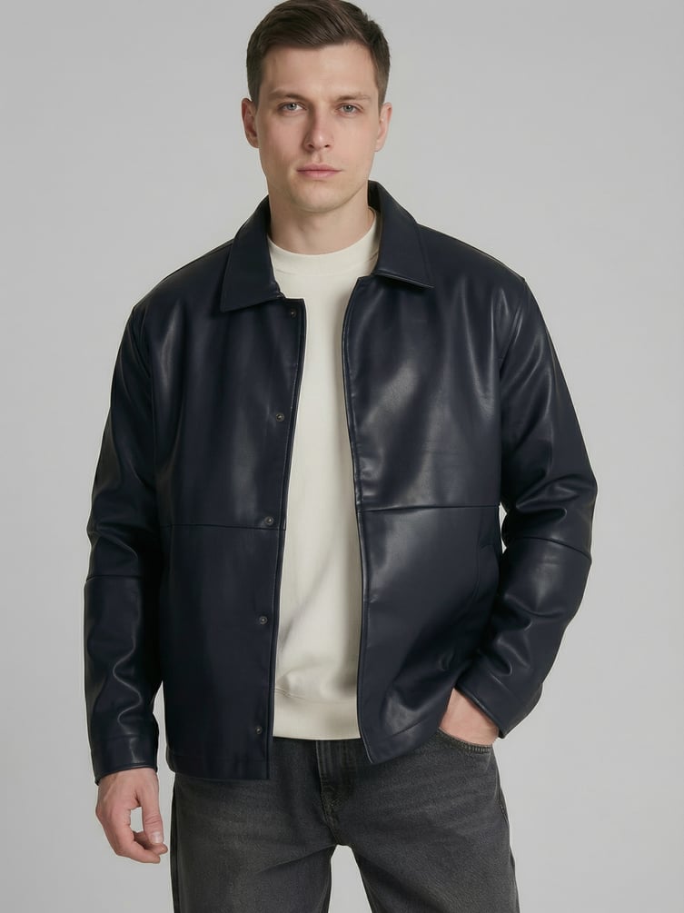 Куртка рубашка из эко кожи демисезонная