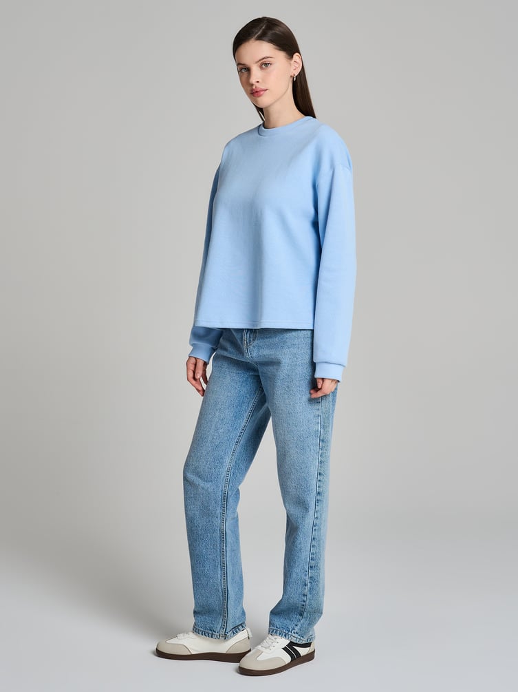 Трикотажный свитшот в рубчик