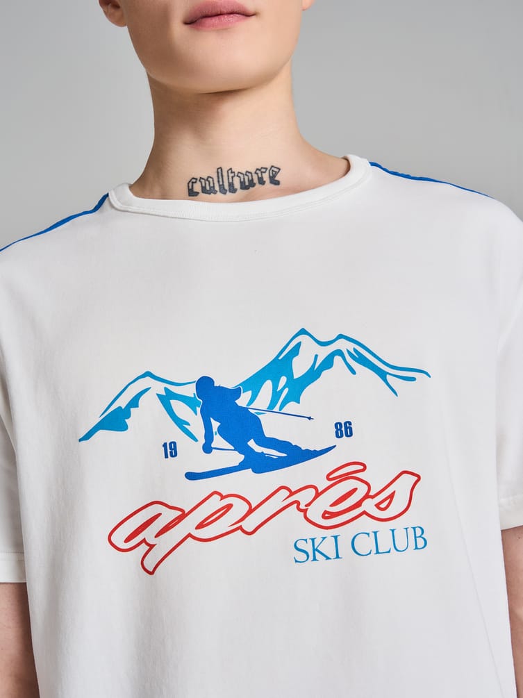 Футболка спортивная с принтом и лампасами