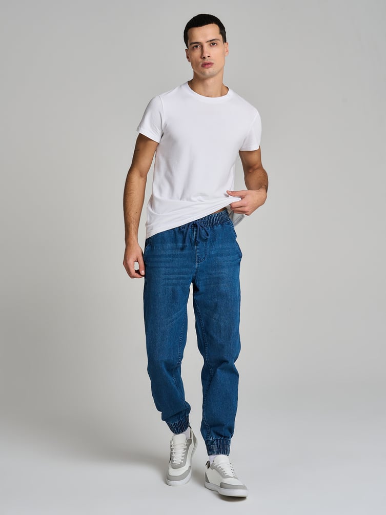 Джинсы джоггеры на резинке