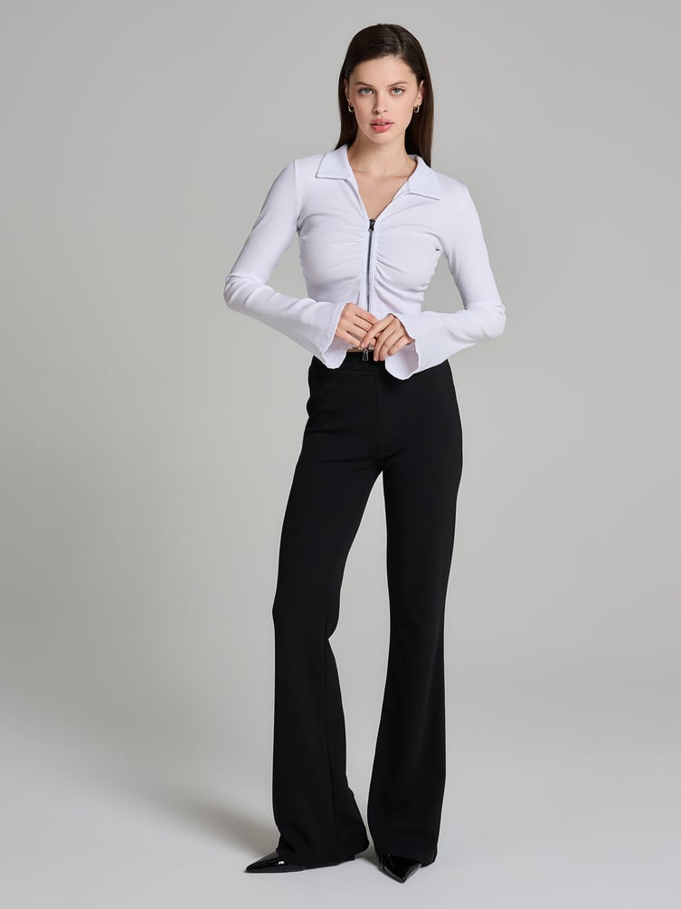 Блузка на молнии с рукавами клеш