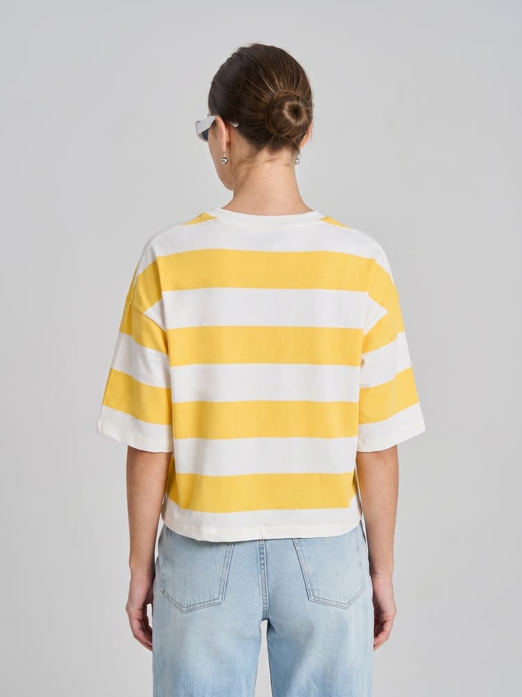 Полосатая футболка с надписью