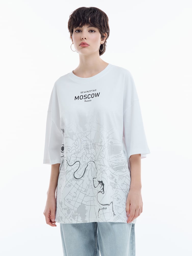 Футболка оверсайз с принтом Москва