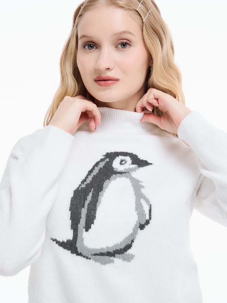 Джемпер трикотажный с принтом