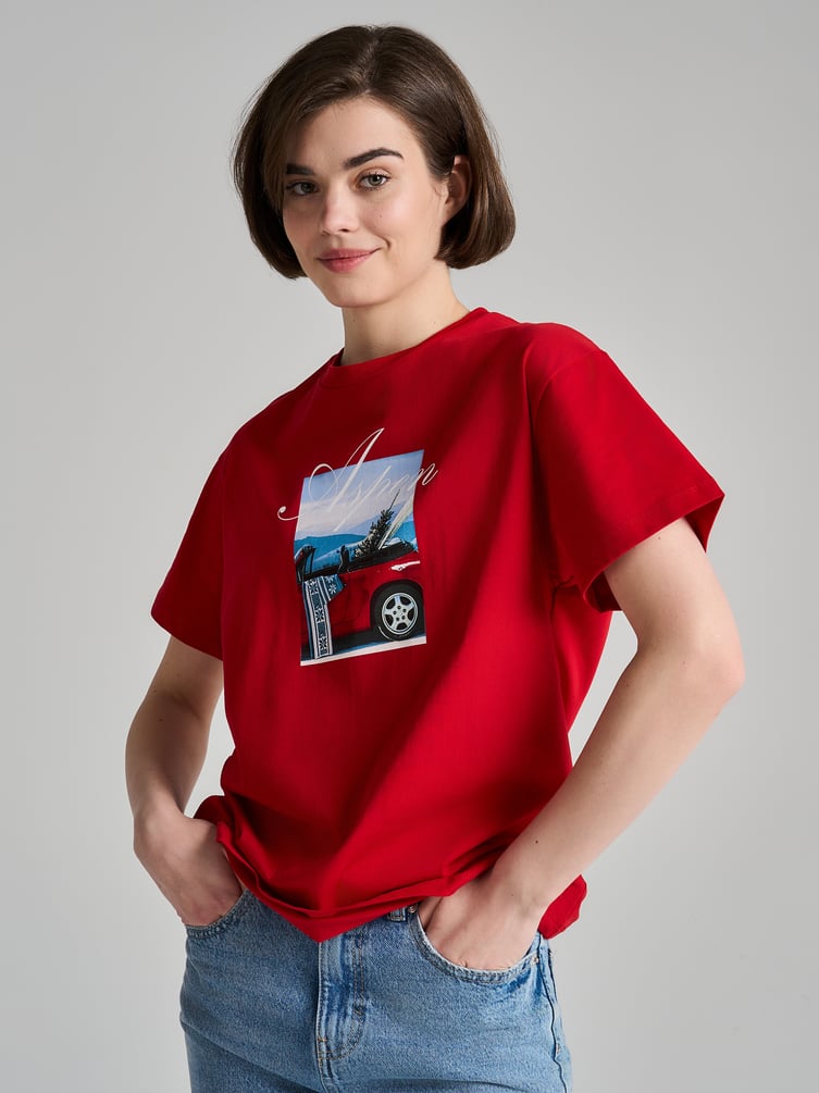 Футболка оверсайз с принтом